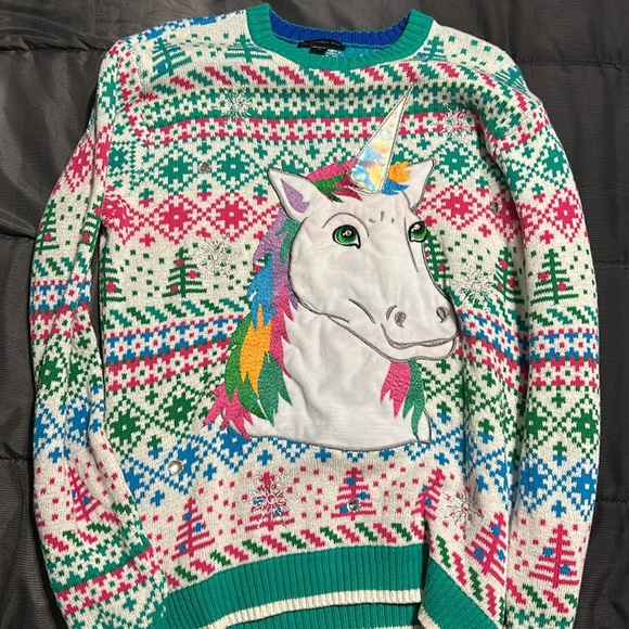Woman’s Unicorn “Ugly” Christmas Sweater - Picture 2 of 3
